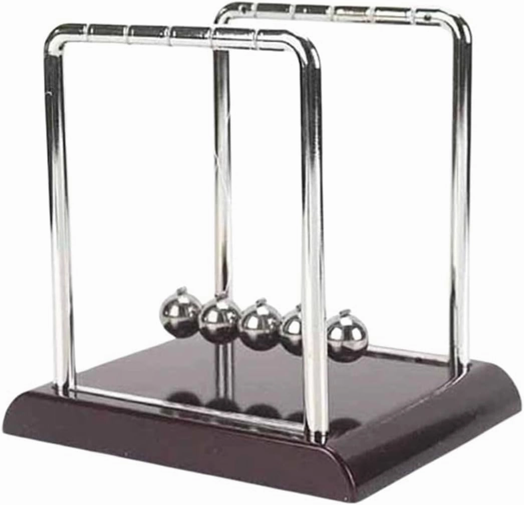 Cradle Classic Metal Desk Toy Swinging Executive Stress Science Gadget Educational Tool for Home and (A, 17.5x18.5cm)