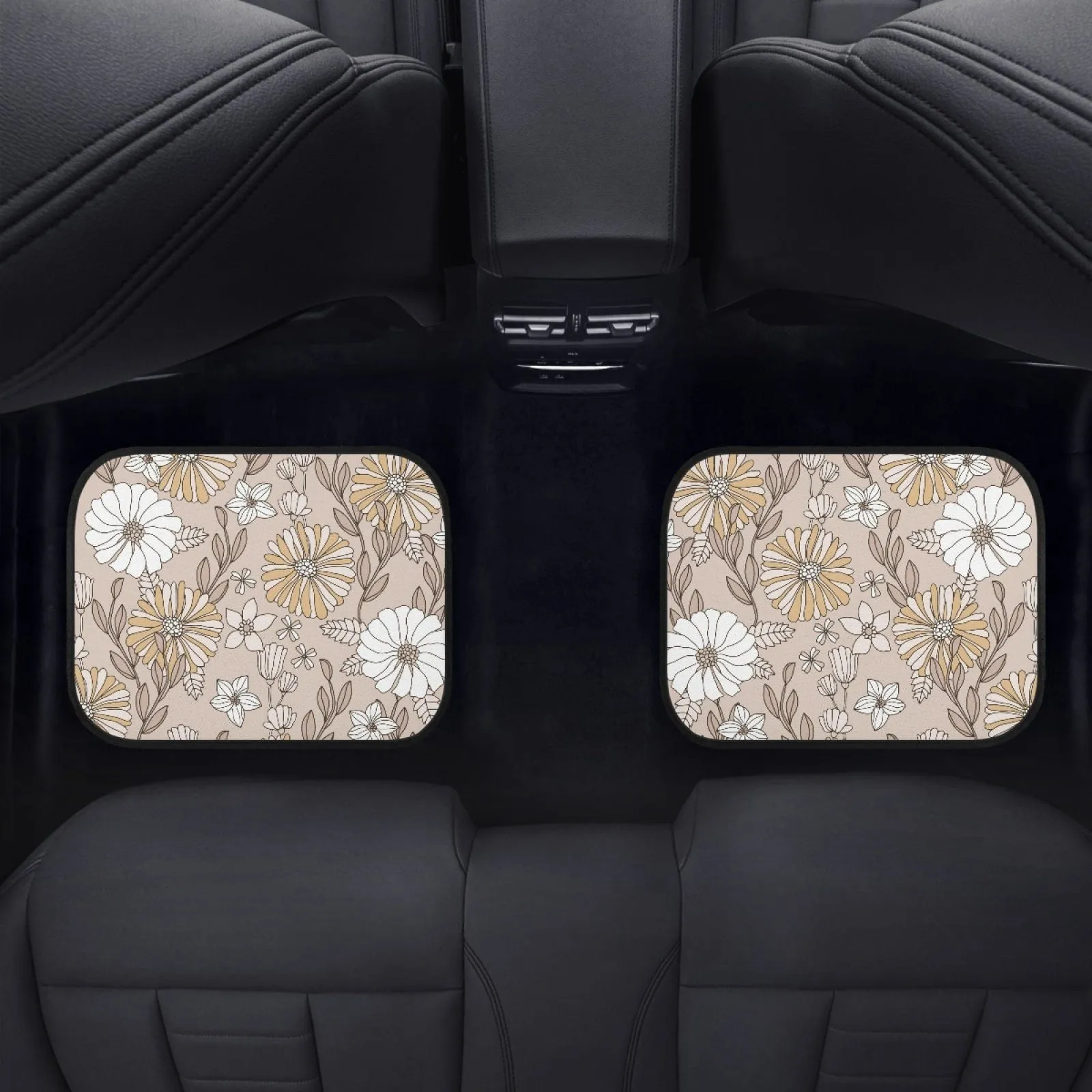Creamy Flowers Car Floor Mats
