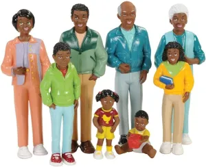 Creative Minds Marvel Education African American Family Toy Figure Set for Kids Ages 3 , Set of 8 Inclusive and Diverse Dollhouse Toy Figurines, Multicolor