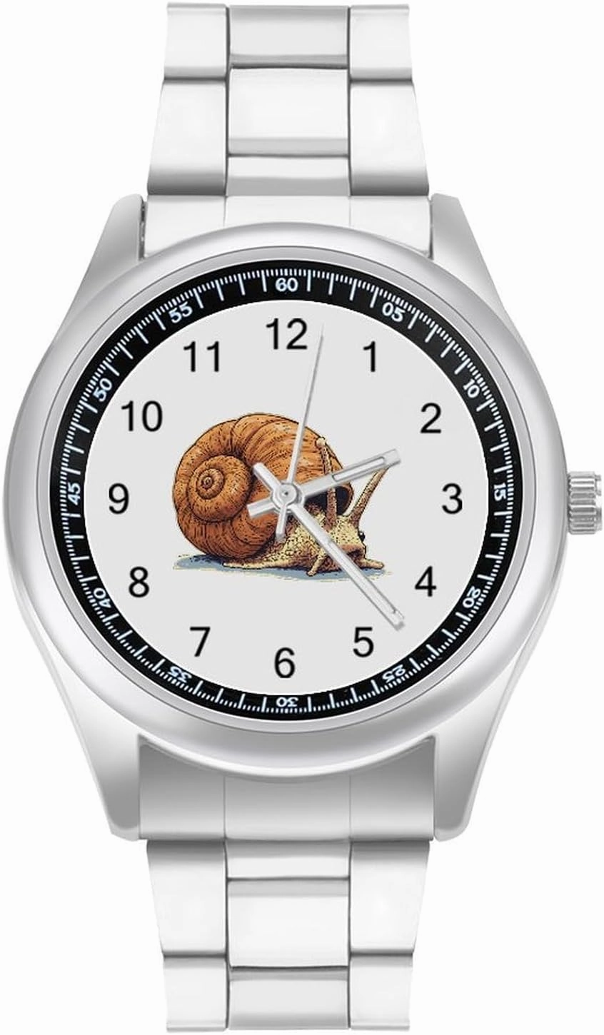 Croissant Snail Casual Wrist Watches for Men Classic Business Dress Watch Big Face for Work Gym