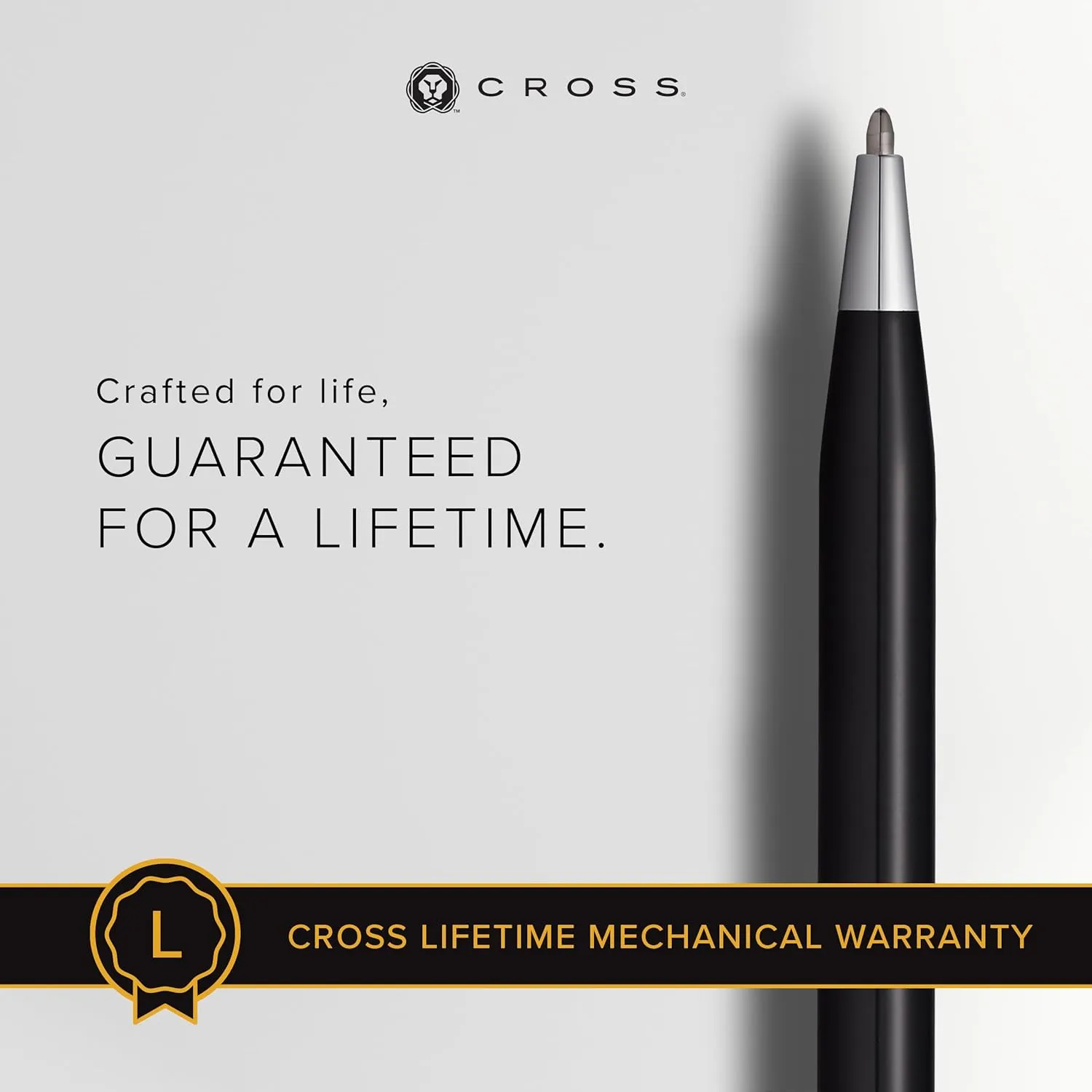 Cross Classic Century Refillable Ballpoint Pen Presented in a Luxury Gift Box - Medium Point, Black Ink, Black & Chrome