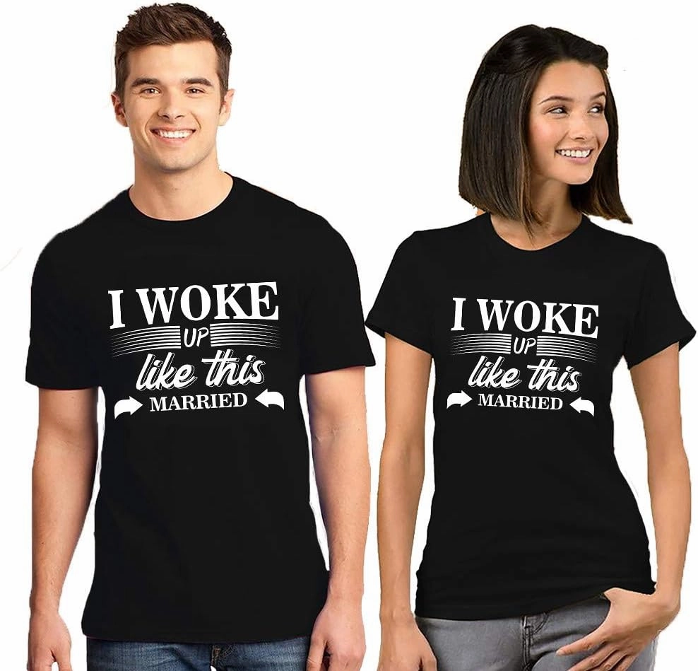Custom Unisex Matching Couples Name & Number for Him Her - Multi Colors Couple T-Shirt