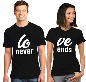 Custom Unisex Matching Couples Name & Number for Him Her - Multi Colors Couple T-Shirt