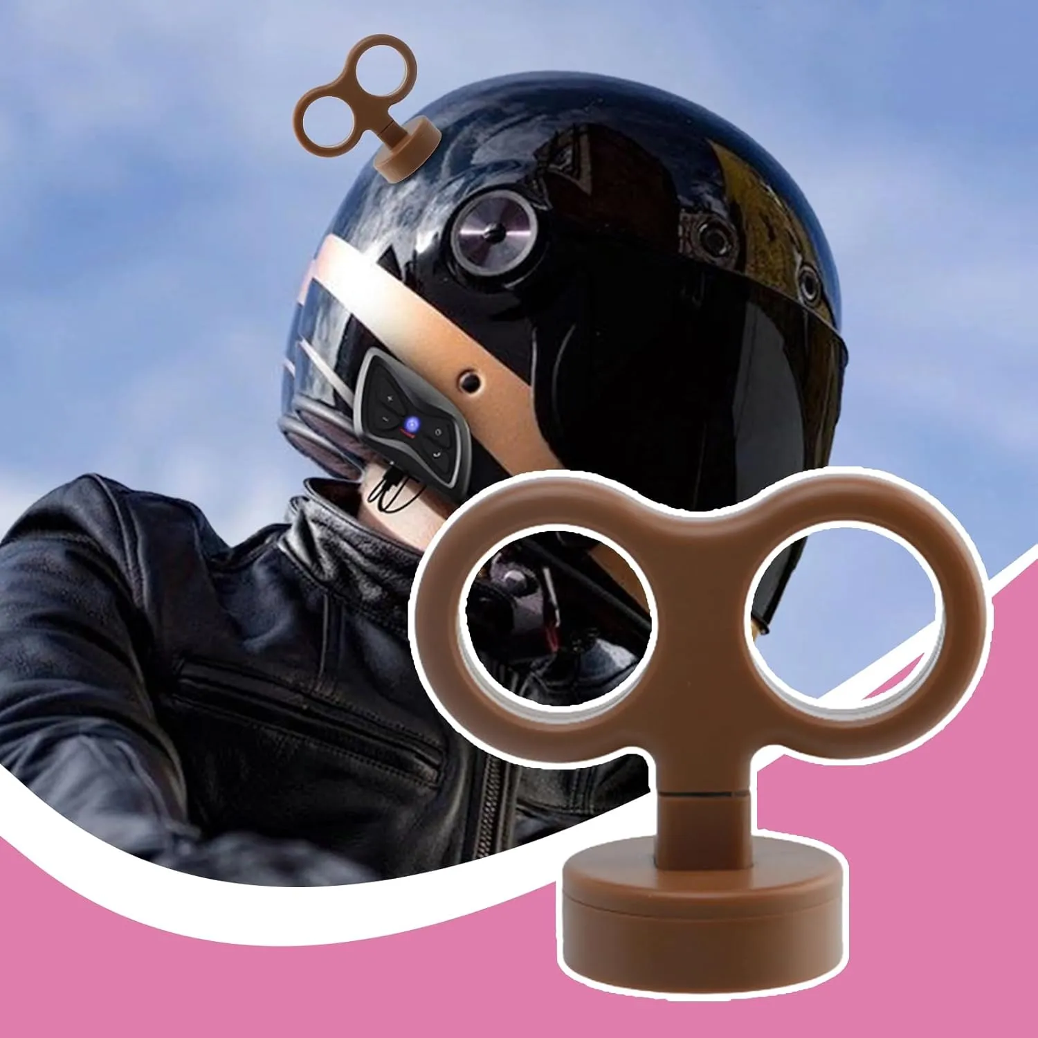 Cute Auto Ornament - Car Wind Up Toy, Helmet Accessory | 3D Tail Decoration with Wind-Up Mechanism, Waterproof Design Used On Motorbikes, Gift Packages, Rear View Setup, and Creative