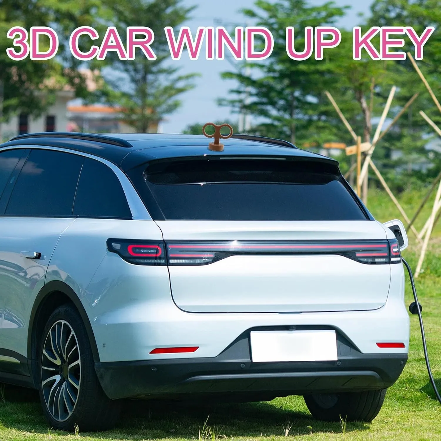 Cute Auto Ornament - Car Wind Up Toy, Helmet Accessory | 3D Tail Decoration with Wind-Up Mechanism, Waterproof Design Used On Motorbikes, Gift Packages, Rear View Setup, and Creative