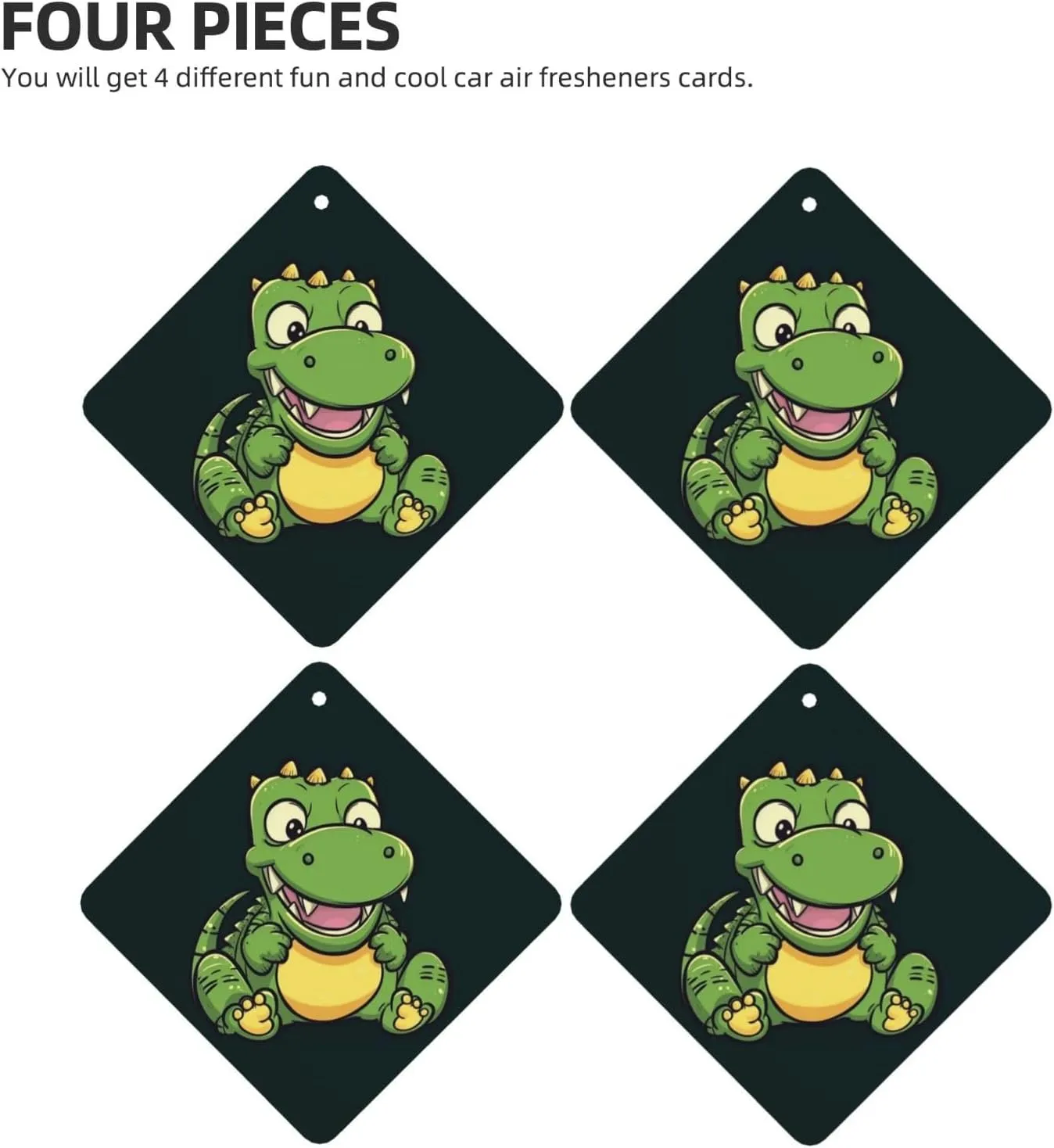 Cute crocodile cartoon Print Car Air Fresheners 4 Pcs Car Aromatherapy Tablets Hanging Air Freshener Wardrobe Pendant Fragrance Scented Cards for Rearview Mirror Bedroom Car Interior Decor