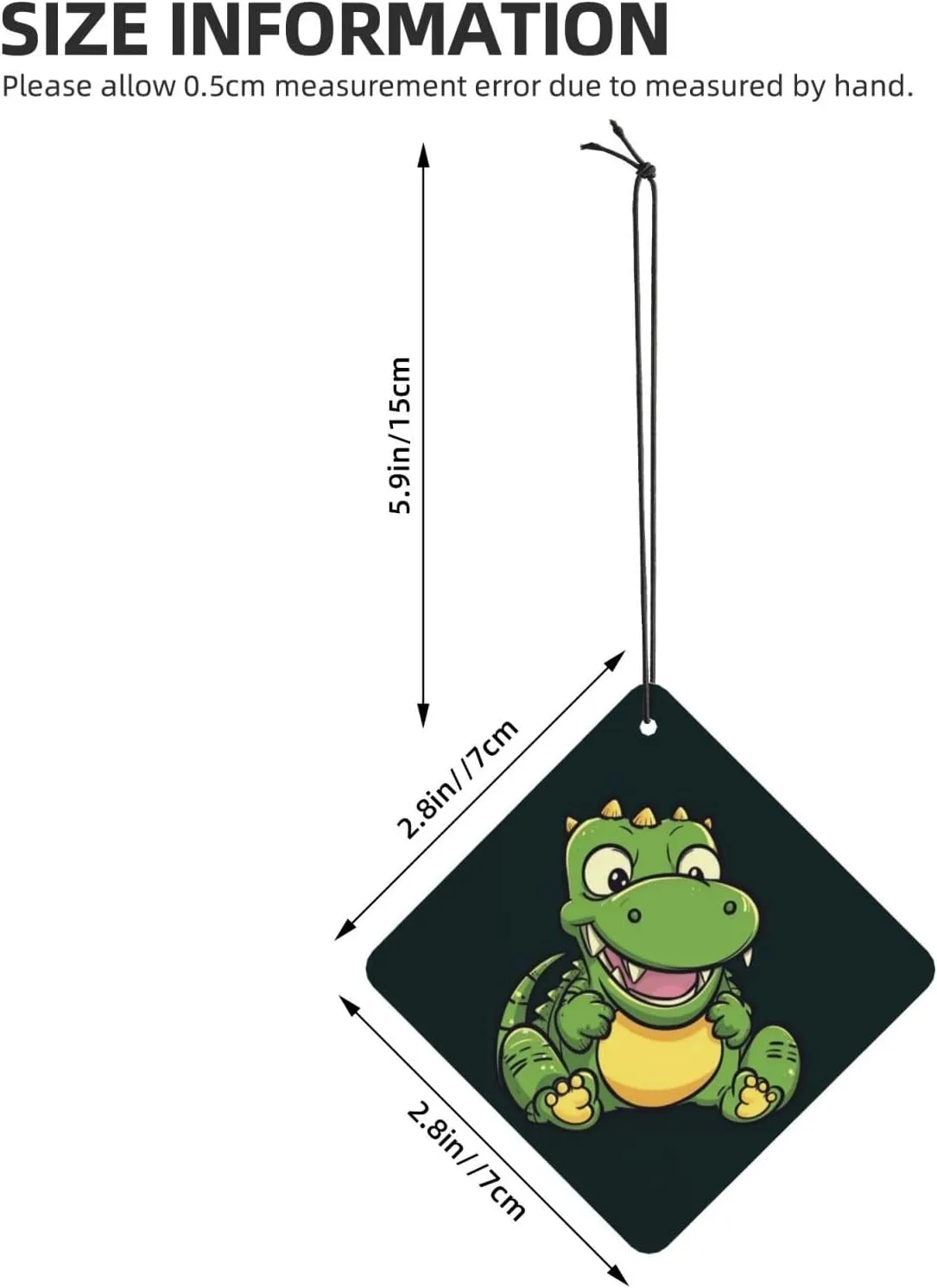 Cute crocodile cartoon Print Car Air Fresheners 4 Pcs Car Aromatherapy Tablets Hanging Air Freshener Wardrobe Pendant Fragrance Scented Cards for Rearview Mirror Bedroom Car Interior Decor