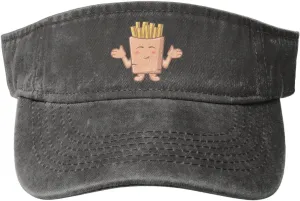 Cute French Fries Sun Visor Hats Cotton Baseball Cap for Women Men Adjustable Sun Hat
