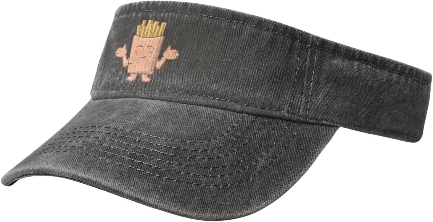 Cute French Fries Sun Visor Hats Cotton Baseball Cap for Women Men Adjustable Sun Hat