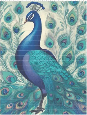 Cute Peacock Building Block Puzzle Personalized Building Bricks for Adults Square Shaped Block Puzzle Building Brick Block Puzzles Valentine's Day Gifts for Home Decor Brick Puzzle