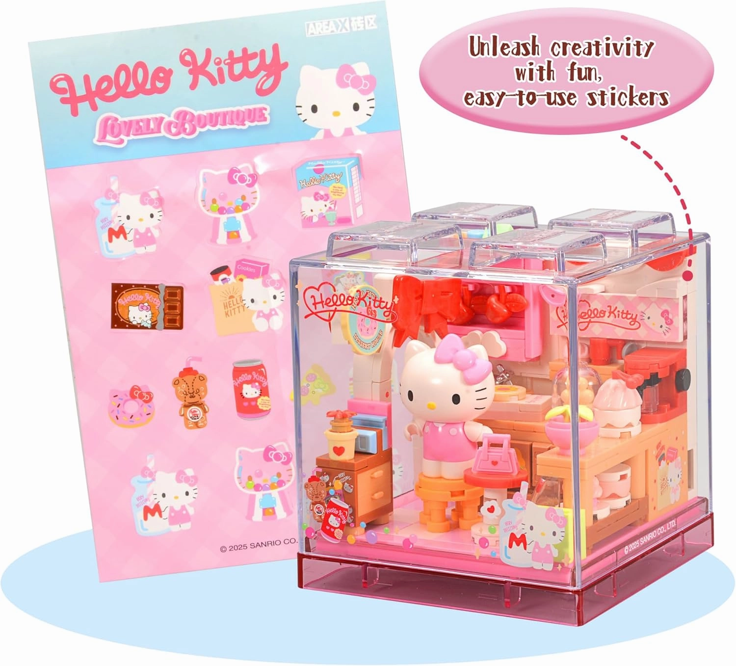 Cute Building Bricks Blocks Toys Miniature Sets with Transparent Display Fun Toy Collectible Gift for Fans Girls Birthday Party Supply Decorations Room Décor Plush Stickers Stuff Age 3 4 5 6