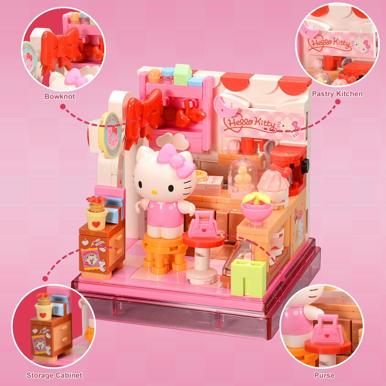 Cute Building Bricks Blocks Toys Miniature Sets with Transparent Display Fun Toy Collectible Gift for Fans Girls Birthday Party Supply Decorations Room Décor Plush Stickers Stuff Age 3 4 5 6
