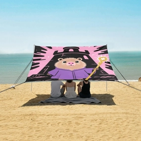 Cute Capybara Enchanter Beach Camping Tent Sun Shelter for Whole Family, Beach Shade Canopy with UPF50  UV Protection,Easy Set Up and Carry,Outdoor Shade for Trips, Fishing, Backyard Fun Picnic