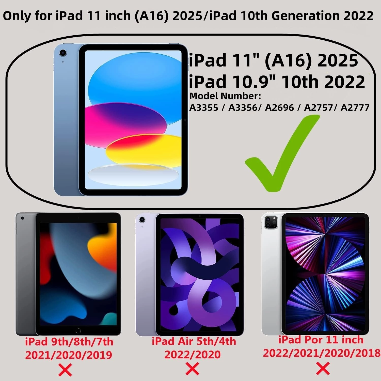 Cute Case for iPad 11 inch (A16) 2025 / 10th Generation 10.9 inch 2022, iPad 10 / 11th Gen Case, Slim Handbag Leather Protective Cover with Stand Hand Strap Pocket for Girls Woman Kids,Black