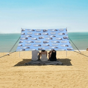 Cute Fat Pigeons Beach Canopy Tent Anti-UV & Wind Resistant, Camping Sun Shelter Easy Setup Portable,Outdoor Shade Tents with Sandbags,Sand Shovels,Ground Pegs & Stability Poles