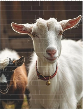 Cute Goat Building Block Puzzle Personalized Building Bricks for Adults Block Puzzle Building DIY Brick Block Puzzles Valentine's Day Gifts for Home Decor Brick Puzzle