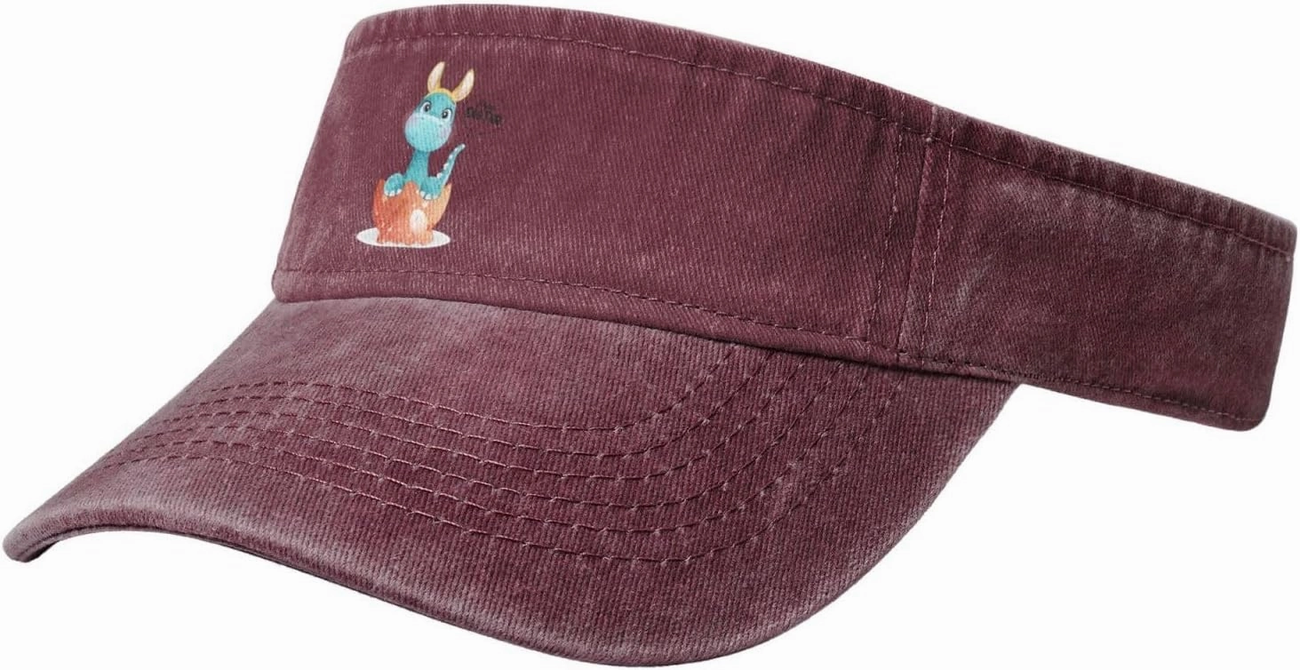 Cute Graffiti Beam Dragon Sun Visor Hats for Women Men Adjustable Sports Sun Hats Cotton Golf Cap