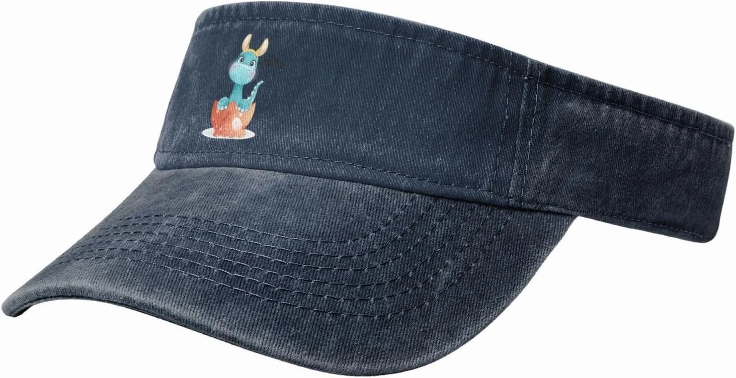 Cute Graffiti Beam Dragon Sun Visor Hats for Women Men Adjustable Sports Sun Hats Golf Cap