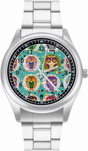 Cute Owls Casual Wrist Watches for Men Classic Business Dress Watch Big Face for Work Gym, style