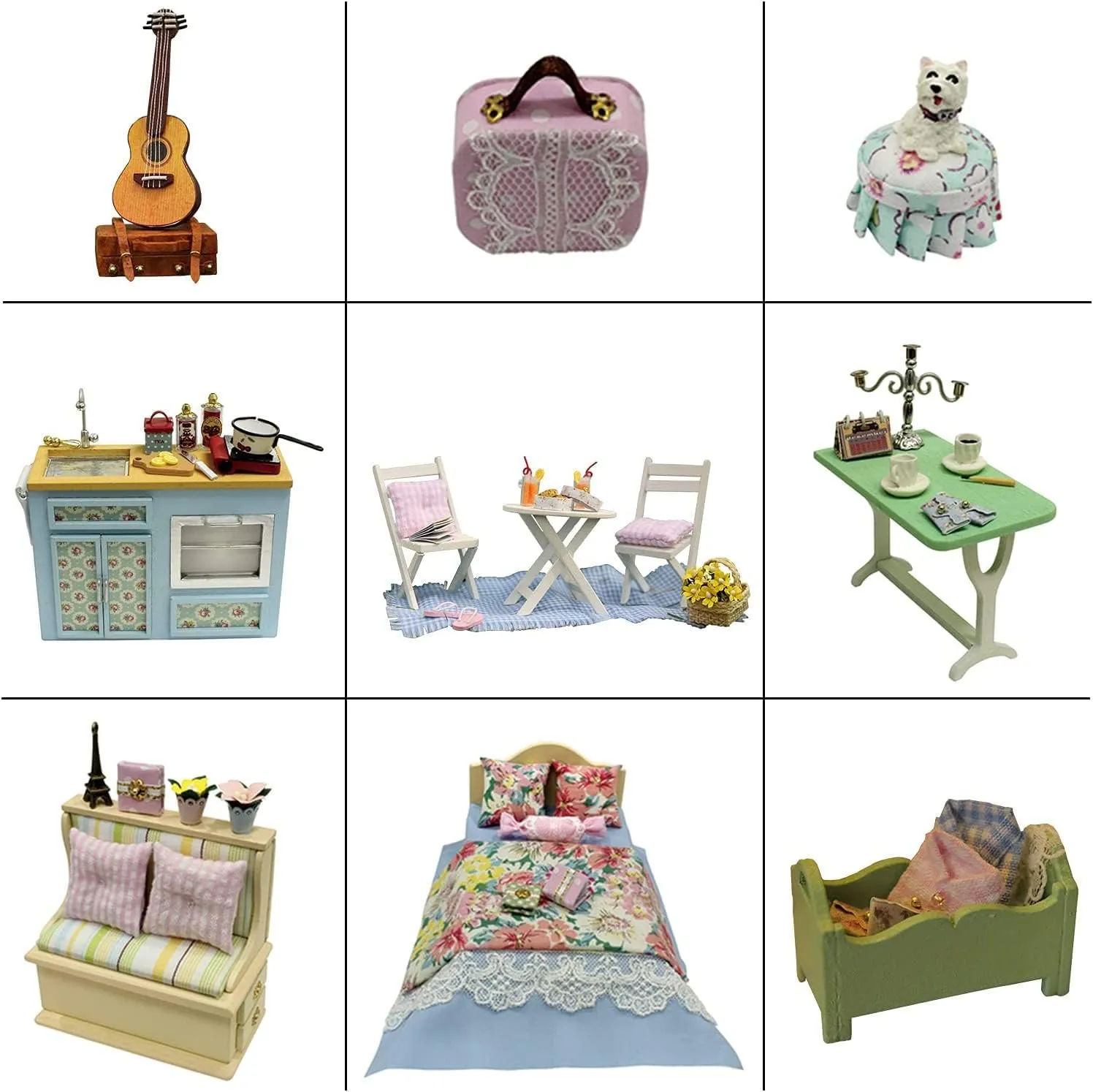 CUTEROOM DIY Miniature Wooden Caravan Dollhouse Kit with Furniture - Creative Mini Doll House Craft for Adults, Teens for Women & Girls