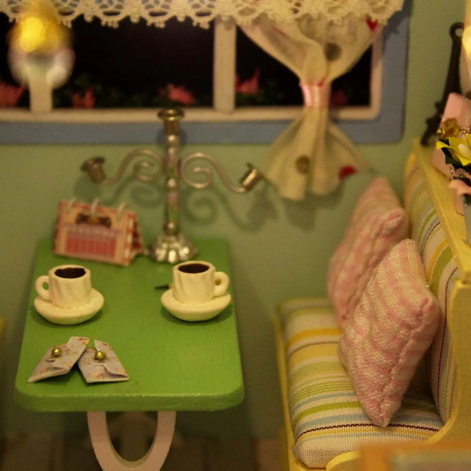 CUTEROOM DIY Miniature Wooden Caravan Dollhouse Kit with Furniture - Creative Mini Doll House Craft for Adults, Teens for Women & Girls