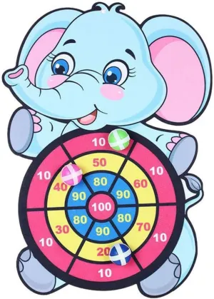 Dart Board Target Sports Game Toys for Children 4 to 6 Years Old Outdoor Toy Kids Educational Board Games with Darts Ball Parent-Child Interactive Toys Indoor Girls Sticky Ball Boys Gift (Elephant)