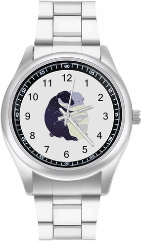 Day and Night Yinyang Bears Casual Wrist Watches for Men Classic Business Dress Watch Big Face for Work Gym