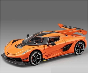 Decorative Car Model 1:24 for Jesko Supercar Diecast Metal Alloy Display Model Holiday Party Gift Perfect for Gifting(Orange)