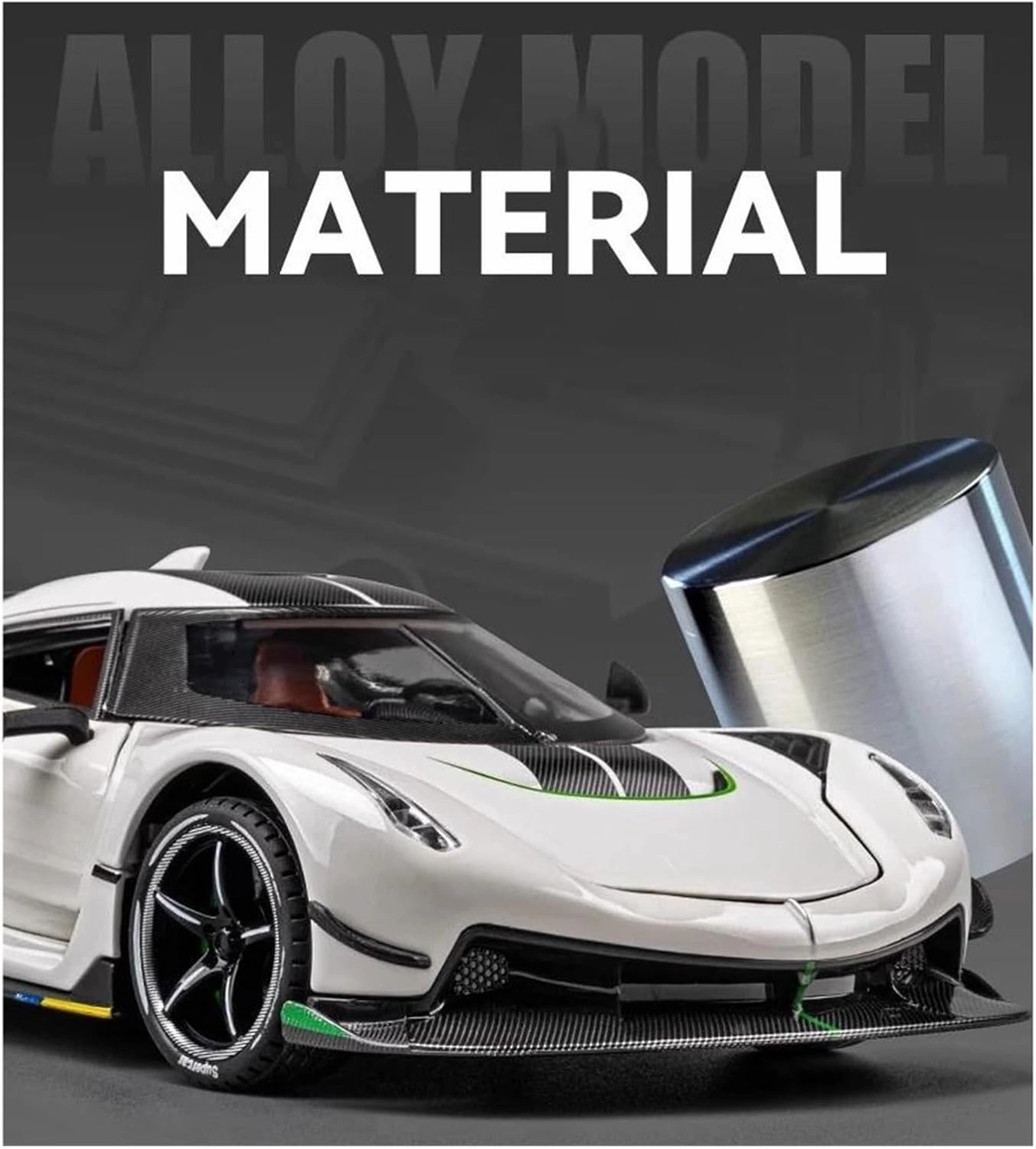 Decorative Car Model 1:24 for Jesko Supercar Diecast Metal Alloy Display Model Holiday Party Gift Perfect for Gifting(Orange)