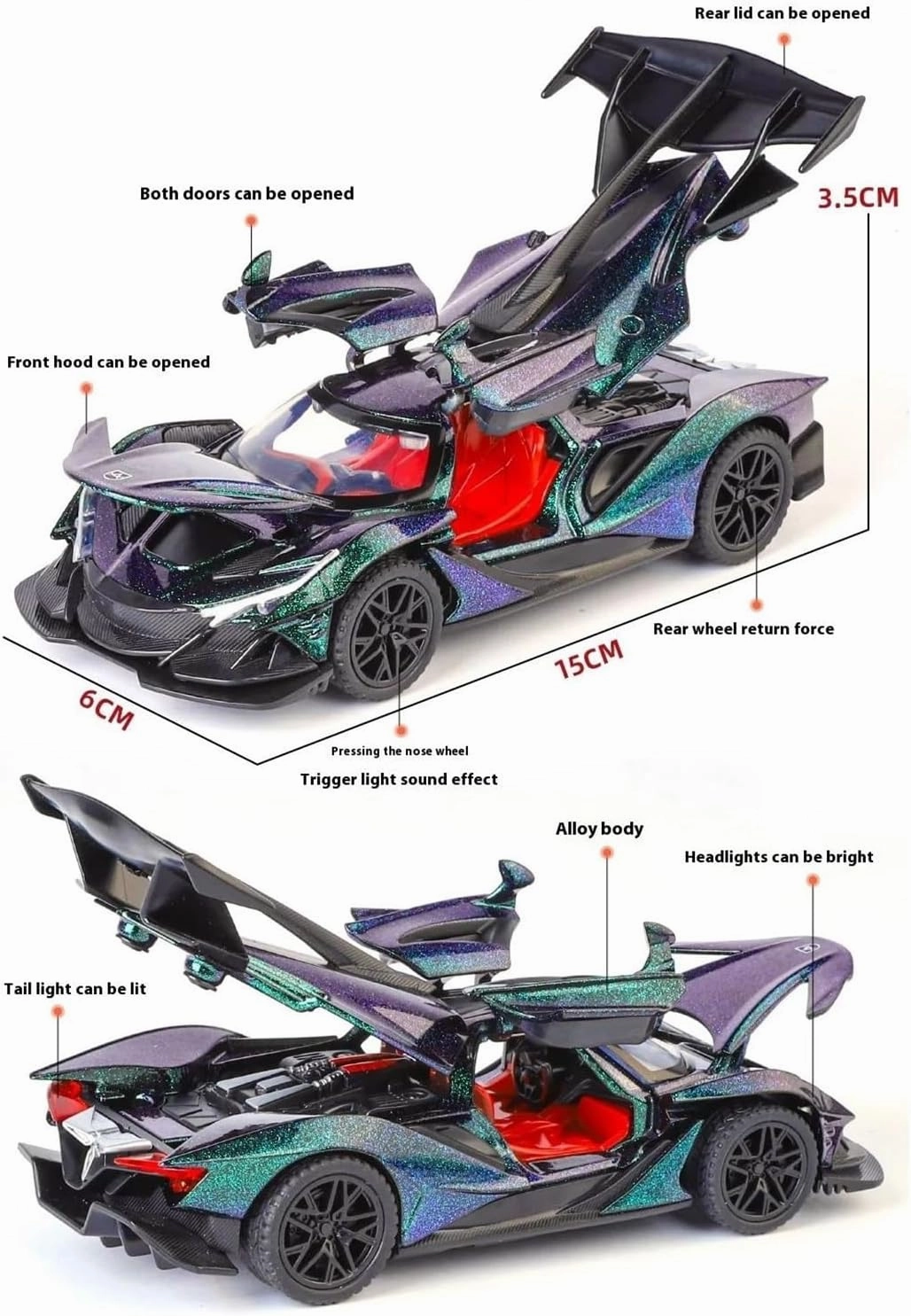 Decorative Car Model 1:32 for IE Alloy Proportional Sport Car Model Industrial Style Decoration Perfect for Gifting(White)