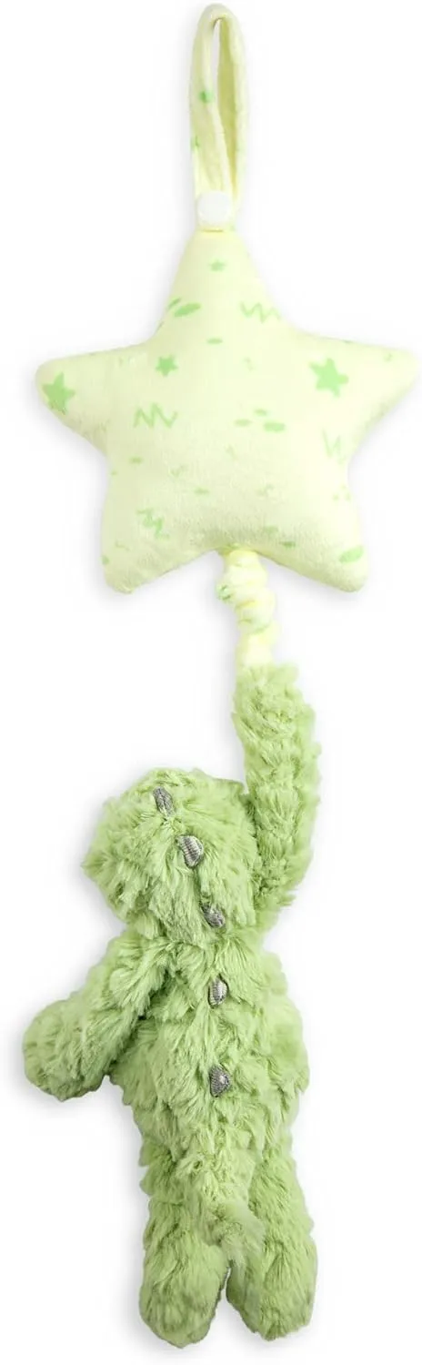 DEMDACO Dinosaur 6 x 22 Inch Green Childrens Musical Plush Stuffed Animal Pull Toy