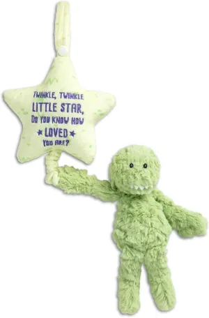 DEMDACO Dinosaur 6 x 22 Inch Green Childrens Musical Plush Stuffed Animal Pull Toy