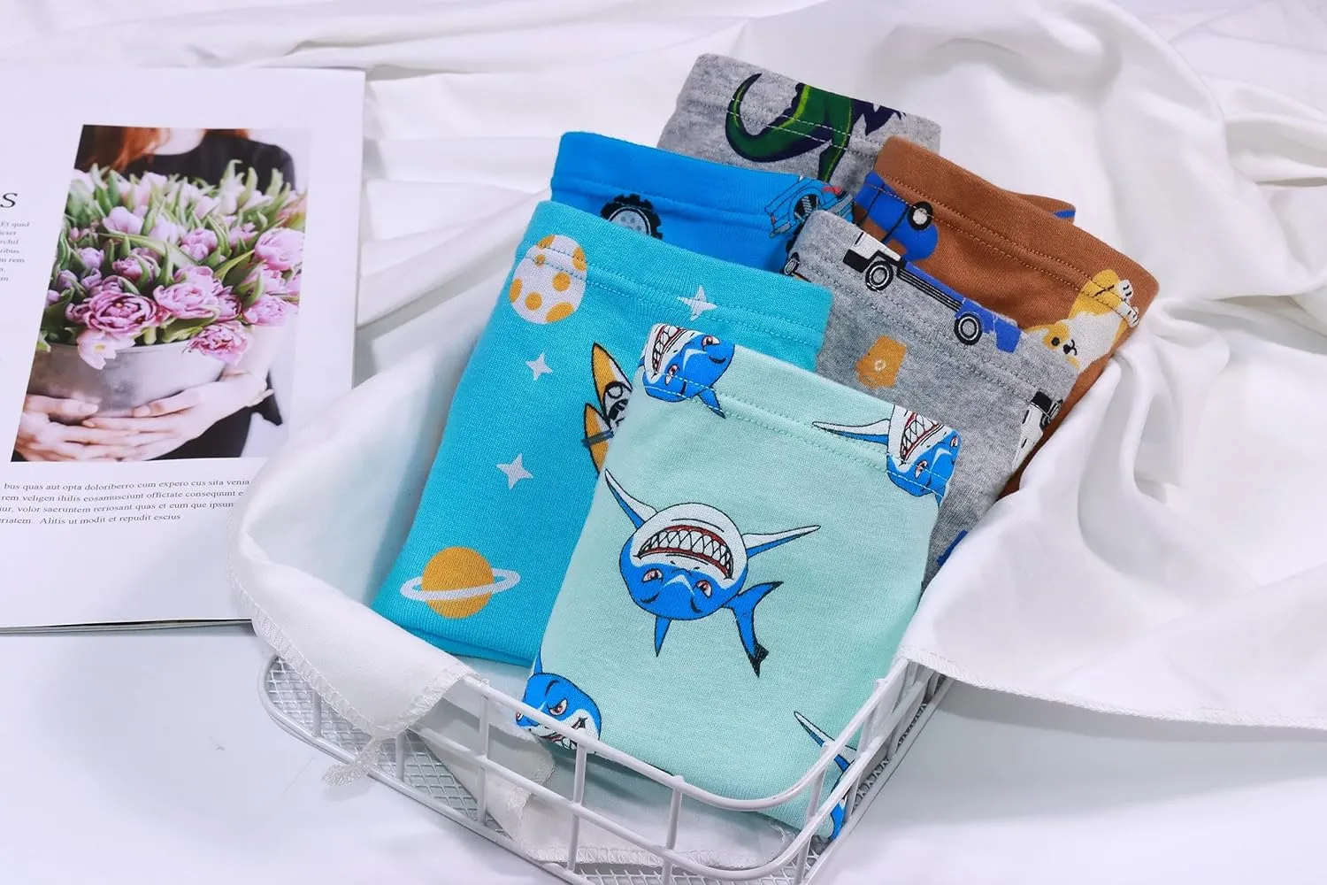 Demifill Boys Boxer Briefs 100% Cotton Monster Car Underwear Toddler Boys Dinosaur Shark Undies