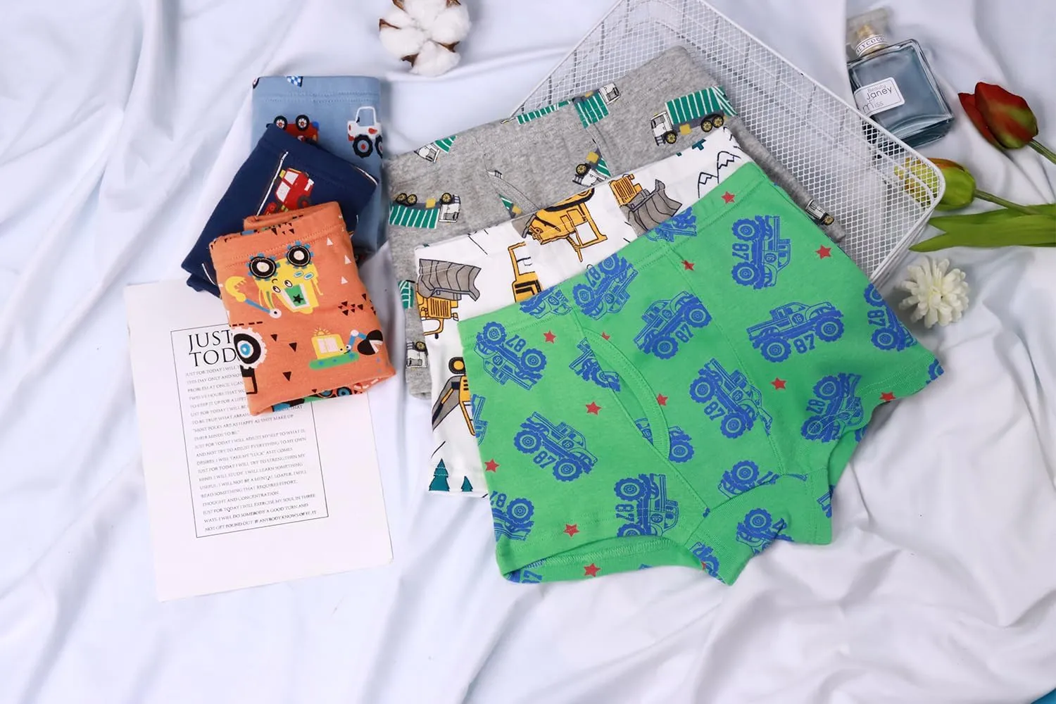 Demifill Boys Boxer Briefs 100% Cotton Monster Car Underwear Toddler Boys Dinosaur Shark Undies