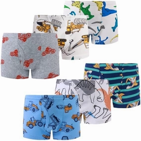 Demifill Boys Boxer Briefs 100% Cotton Monster Car Underwear Toddler Boys Dinosaur Shark Undies