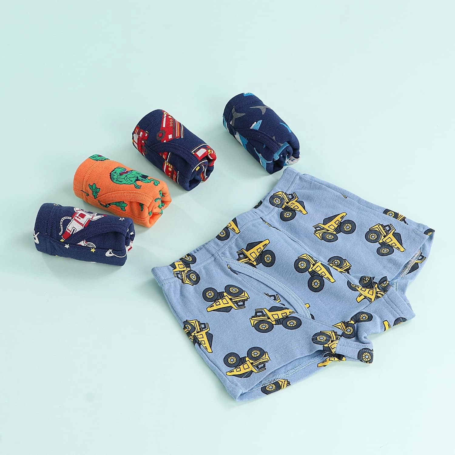 Demifill Boys Boxer Briefs 100% Cotton Monster Car Underwear Toddler Boys Dinosaur Shark Undies