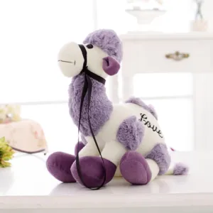 Desert Camel Simulation Plush Toy, Best Gift for Christmas, Valentine's Day, Birthday Party. 1 pcs (Purple 12 inches)