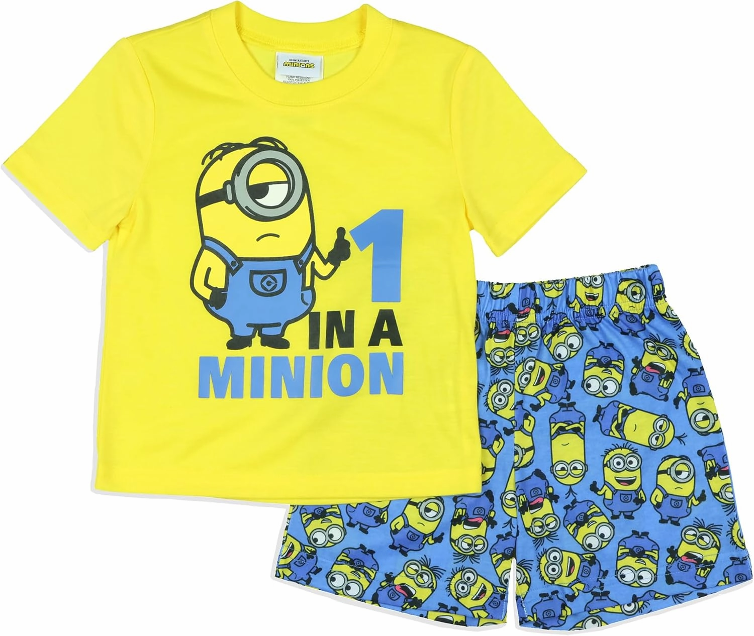 Despicable Me Boys' Movie Minions 1 In A Minion Sleep Pajama Set Shorts