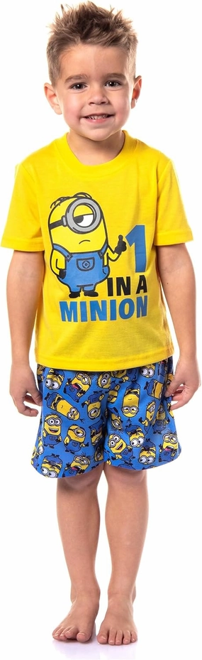 Despicable Me Boys' Movie Minions 1 In A Minion Sleep Pajama Set Shorts