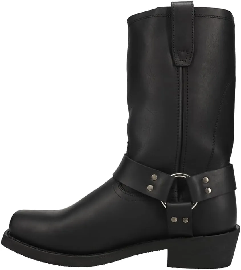 Dingo Mens Dean Harness Square Toe Motorcycle Casual Boots Mid Calf - Black