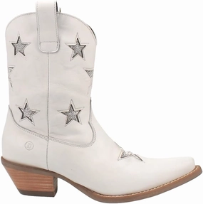 Dingo Womens Star Struck Tooled Inlay Snip Toe Pull On Casual Boots Ankle Mid Heel 2-3" - Black