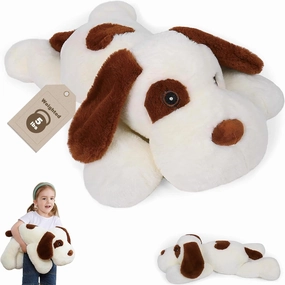 Dog Plush Weighted Stuffed Animals 5 lbs 24", Cute White Dog Weighted Plush Pillow Giant Stuffed Animals for Kids Adults