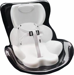 Doll Car Seat for 17cm Doll Accessories Small Doll Safety Seat Car Air Vent Decor Desktop Decoration Set with Accessories Cute Car Interior Desktop Decor (Black) (Doll Not Included)