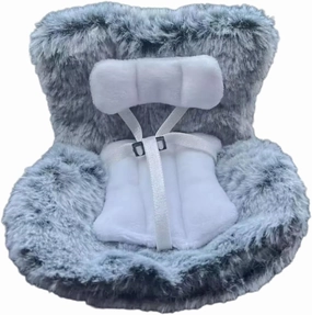 Doll Car Seat for 17cm Dolls with Air Vent Clip and Desktop Stand, Cute and Functional Car Ornament for Blind Box Doll Fans, Collectors(Grey)