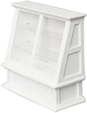 Dollhouse Cabinet Cake Store Grocery Store Furniture Miniature Decor Display Bakery Cake Shelves Kitchen Accessory Cabinet Handcraft Ornament (White)