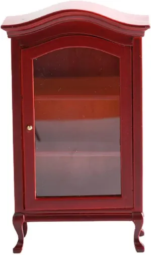 Dollhouse Furniture Display Shelf 1:12 Scale Miniature Bookshelf Cabinet Decoration Classic Wooden Storage for Mini Artificial House Accessories (red)