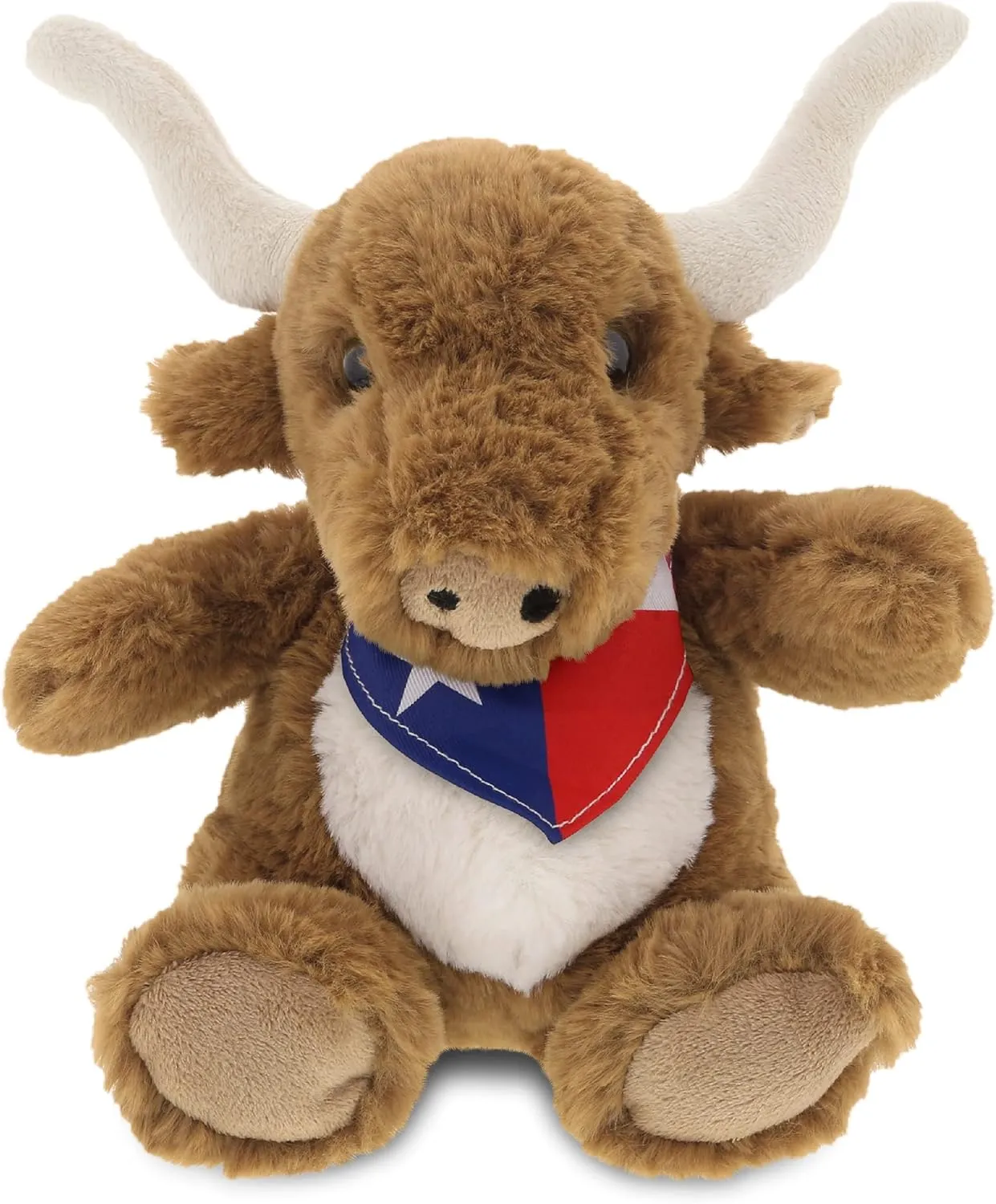 DolliBu Plush Texas Longhorn Stuffed Animal - Soft Plush Huggable Texas Longhorn Plush, Adorable Playtime Plush Toy, Cute Wild Life Cuddle Gifts for Kids & Adults - 8 Inches