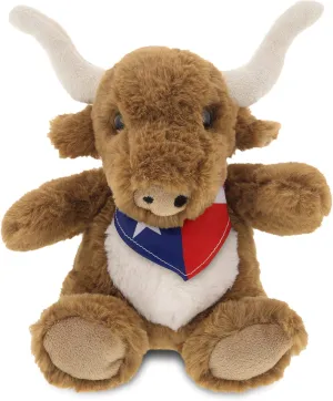 DolliBu Plush Texas Longhorn Stuffed Animal - Soft Plush Huggable Texas Longhorn Plush, Adorable Playtime Plush Toy, Cute Wild Life Cuddle Gifts for Kids & Adults - 8 Inches