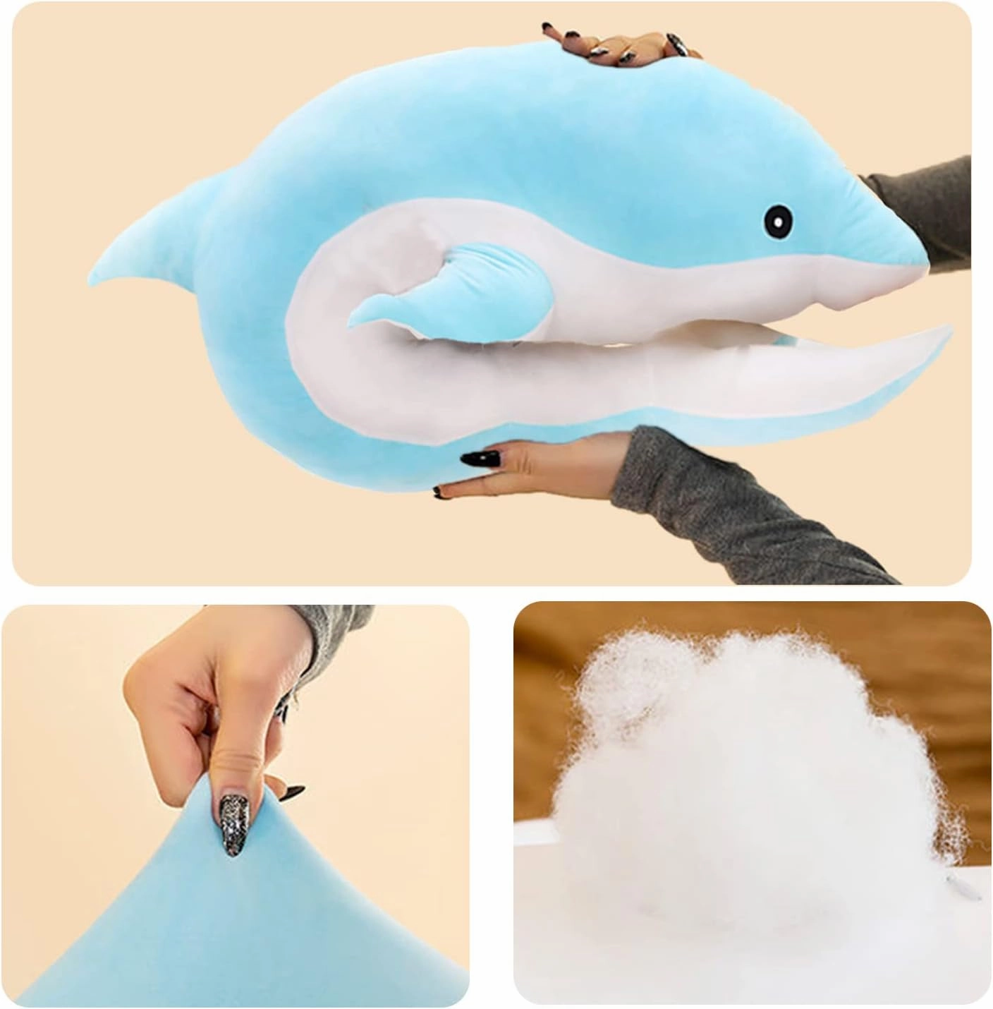 Dolphin Stuffed Animals Plush Pillow Super Soft Sea Animal Plush Toys Dolls for Boys Girls Sleeping Cushion Gift (100cm/39.37in, Pink)