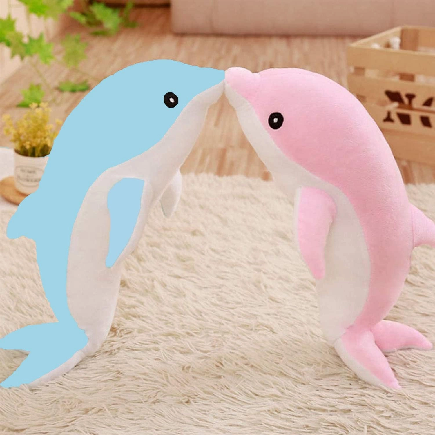 Dolphin Stuffed Animals Plush Pillow Super Soft Sea Animal Plush Toys Dolls for Boys Girls Sleeping Cushion Gift (100cm/39.37in, Pink)